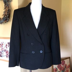 VTG 80’s LIZ CLAIBORNE size 6P DoubleBreast Classic Black DoubleBreasted USA